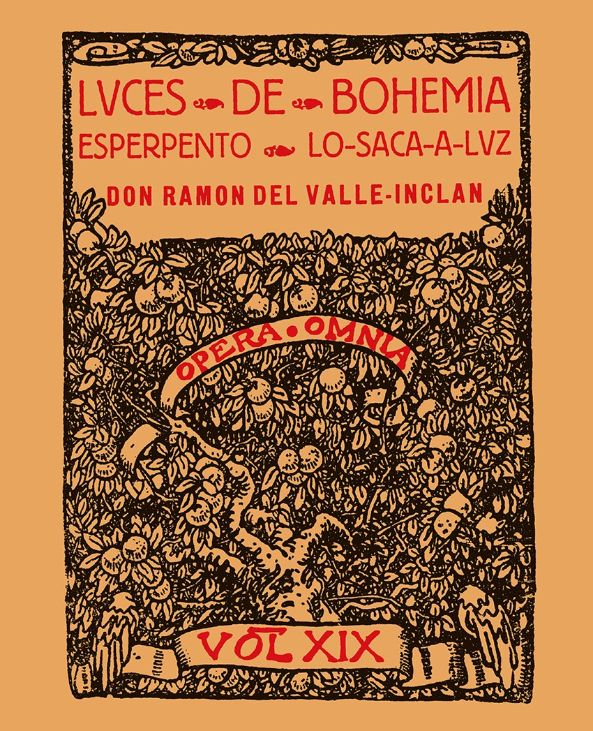 Luces de Bohemia, obra teatral de Valle-Inclán que inauguraría un nuevo género teatral, el esperpento. Se trata de una edición facsímil de 1924, del que se han impreso un total de 700 ejemplares numerados